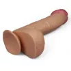 LOVETOY hajlított dildó 10.5" Legendary King-Sized  Realistic Dildo - realisztikus, testszínű, herékkel, letapasztható, vízálló, PVC ( 26 cm )