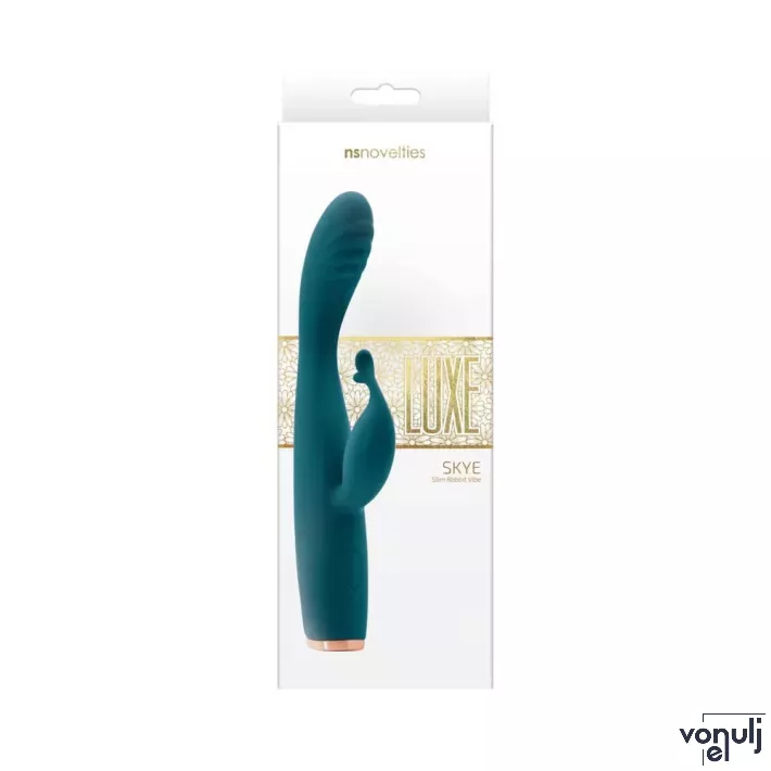 NS NOVELTIES csiklóizgatós vibrátor Luxe Skye Teal - türkiz színben, g-pontos, akkumulátoros, vízálló