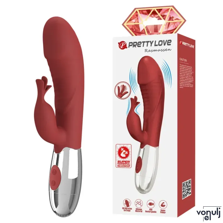 Csiklóizgatós g pont vibrátor Pretty Love Rasmussen Red - elemes,vízálló