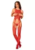 OBSESSIVE dögös cicaruha Bodystocking N122 S/M/L - piros színben, S/M/L méretben