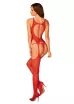 OBSESSIVE dögös cicaruha Bodystocking N122 S/M/L - piros színben, S/M/L méretben