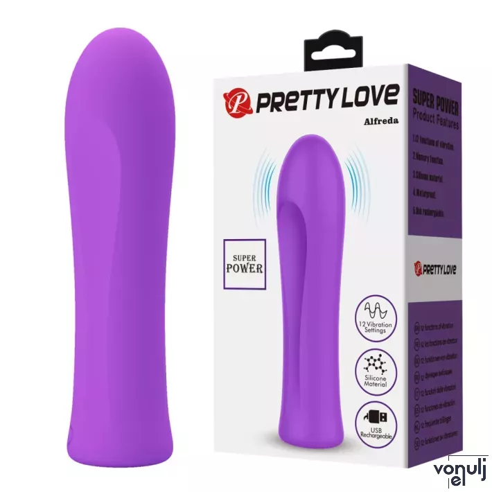 Mini vibrátor Pretty Love Alfreda Purple II - akkumulátoros,vízálló