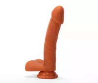 X-MEN élethű dildó 8.5" Colours Pleasure Flesh 1 - Közepes méretű, herékkel, letapasztható, testszínű, szilikon (22 cm)