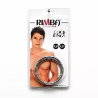 RIMBA péniszgyűrű szett Cock Rings Silver - ezüst színben, 2 különböző méret, vízálló, vibráció nélküli