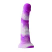 NS NOVELTIES élethű dildó COLOURS PLEASURE YUM YUM 8" DILDO PURPLE - lila színben, közepes méretű, letapasztható, szilikon, vízálló (20 cm)