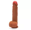 X-MEN élethű dildó 8.8" Dual Layer - Közepes méretű, herékkel, kétrétegű, letapasztható, világos, szilikon (23 cm)