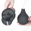 LOVETOY élethű dildó 10" SQUIRT EXTREME DILDO - nagy méretű, herékkel, ejakuláló, nagy pumpa, letapasztható, fekete, PVC (25 cm)