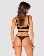 OBSESSIVE szexi body Armares crotchless teddy - fekete színben, nyitott alsó résszel, M/L méretben
