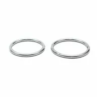 RIMBA péniszgyűrű szett Cock Rings Silver -ezüst színben, 2 különböző méretű, vízálló, vibráció nélküli