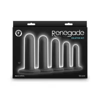 RENEGADE anál plug szett Dilator Kit Black - fekete színben, 5 eltérő méretű anál plug, letapasztható, vízálló, szilikon
