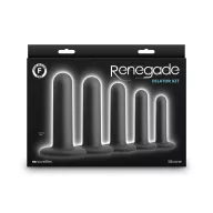 RENEGADE anál plug szett Dilator Kit Black - fekete színben, 5 eltérő méretű anál plug, letapasztható, vízálló, szilikon
