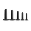RENEGADE anál plug szett Dilator Kit Black - fekete színben, 5 eltérő méretű anál plug, letapasztható, vízálló, szilikon