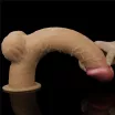 LOVETOY élethű dildó 12,5" NATURE COCK PLATINUM - nagy méretű, herékkel, kétrétegű, hosszított, letapasztható, szilikon (31 cm)