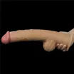 LOVETOY élethű dildó 12,5" NATURE COCK PLATINUM - nagy méretű, herékkel, kétrétegű, hosszított, letapasztható, szilikon (31 cm)
