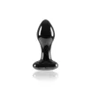 NS NOVELTIES fenékdugó Crystal Heart Black - üveg, fekete színben, szív alakú talppal, vízálló (8.9 cm)