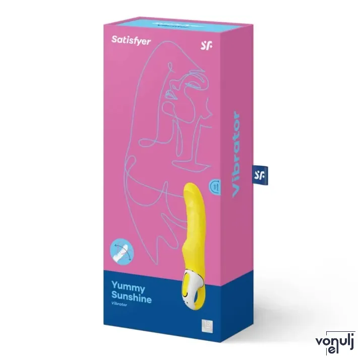 SATISFYER G-pont vibrátor Yummy Sunshine - sárga színben, vízálló, akkumulátoros