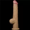 LOVETOY élethű dildó 12,5" NATURE COCK PLATINUM - nagy méretű, herékkel, kétrétegű, hosszított, letapasztható, szilikon (31 cm)