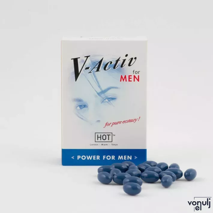 HOT V-ACTIV CAPS FOR MEN - Potencianövelő étrend-kiegészítő kapszula férfiaknak 20x