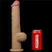 LOVETOY élethű dildó 12,5" NATURE COCK PLATINUM - nagy méretű, herékkel, kétrétegű, hosszított, letapasztható, szilikon (31 cm)