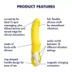 SATISFYER G-pont vibrátor Yummy Sunshine - sárga színben, vízálló, akkumulátoros