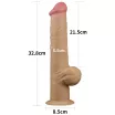 LOVETOY élethű dildó 12,5" NATURE COCK PLATINUM - nagy méretű, herékkel, kétrétegű, hosszított, letapasztható, szilikon (31 cm)
