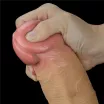 LOVETOY élethű dildó 12,5" NATURE COCK PLATINUM - nagy méretű, herékkel, kétrétegű, hosszított, letapasztható, szilikon (31 cm)