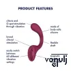 G pont vibrátor Satisfyer G for Goddess 2 Wine Red - akkumulátoros, vízálló