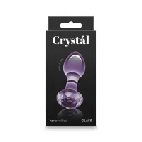 NS NOVELTIES fenékdugó Crystal Gem Purple - üveg, lila színben, drágakő alakú talppal, vízálló (8.9 cm)