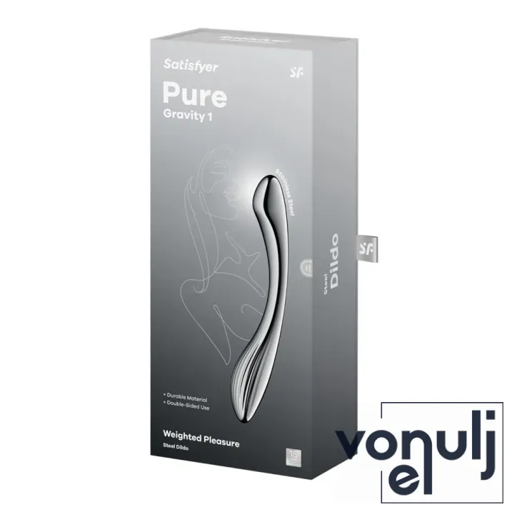 Hajlított műpénisz Satisfyer Pure Gravity 1 - fém, vízálló