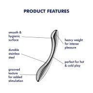 Hajlított műpénisz Satisfyer Pure Gravity 1 - fém, vízálló