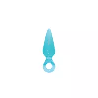 NS NOVELTIES fenékdugó Jolie Pleasures Mini Aqua - kék színben, fogógyűrűs, vízálló, TPE, 9 cm