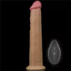 LOVETOY élethű vibrátor 10'' Dual Layered Platinum Silicone Rotator - vízálló, letapasztható, távirányítóval, akkumulátoros, szilikon (25 cm)