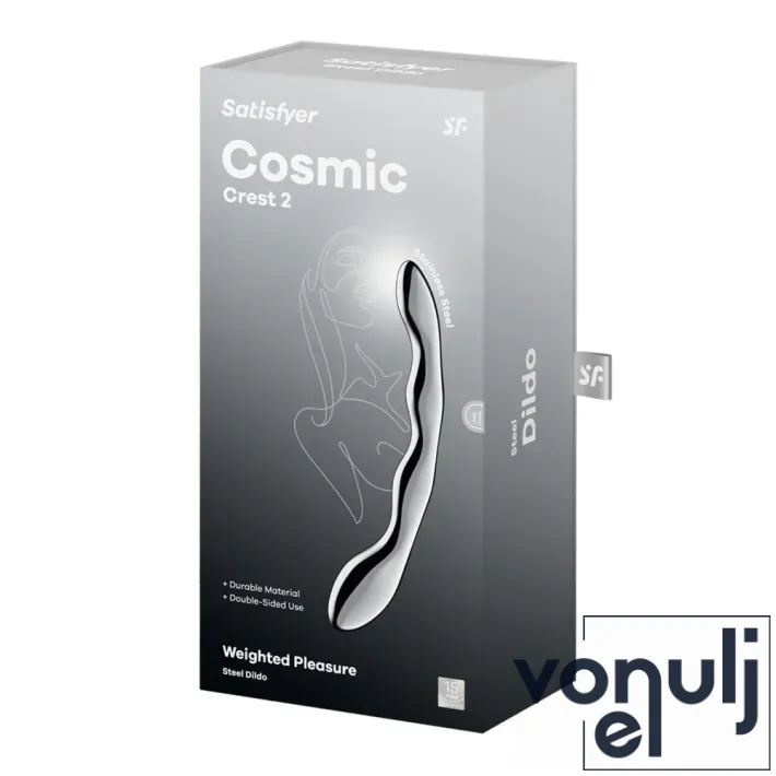 Hajlított műpénisz Satisfyer Cosmic Crest 2 - fém, vízálló