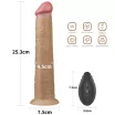LOVETOY élethű vibrátor 10'' Dual Layered Platinum Silicone Rotator - vízálló, letapasztható, távirányítóval, akkumulátoros, szilikon (25 cm)