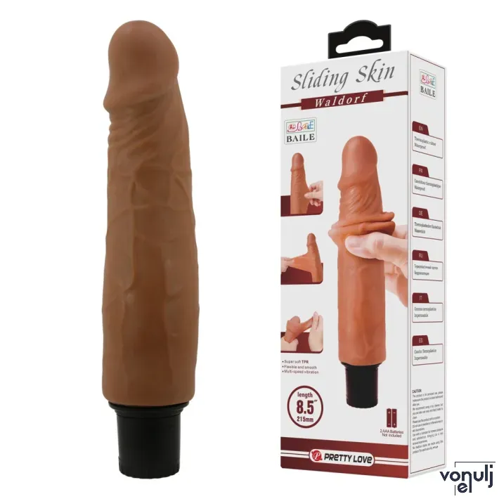 Élethű vibrátor Pretty Love Sliding Skin Waldorf - elemes