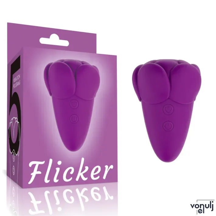 Rezgő csiklóizgató Lovetoy Flicker Purple - akkumulátoros,vízálló