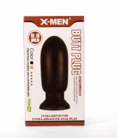 X-MEN fenékdugó 9.6" Huge Butt Plug Black 1 - fekete színben, letapasztható, PVC, 24 cm