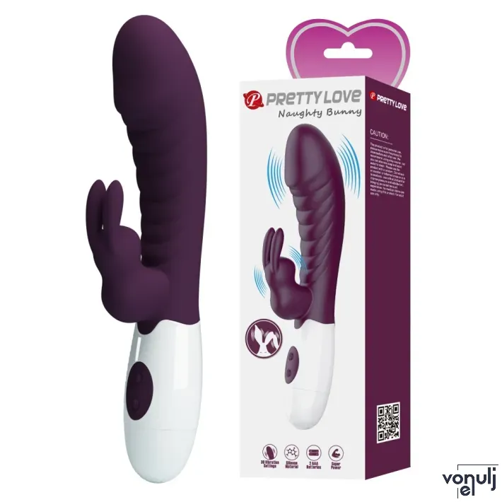 Csiklóizgatós g pont vibrátor Pretty Love Naugthy Bunny Purple II - elemes,vízálló