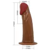 Strapon vibrátor hámmal Pretty love Stark Harness Briefs Brown - 17,5 cm dildóval