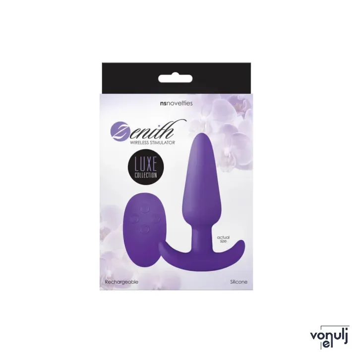 NS NOVELTIES fenékdugó Luxe Zenith Wireless Plug Purple - lila színben, vibrációs funkcióval, távirányítóval, akkumulátoros, vízálló (10 cm)