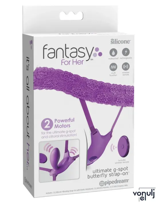 Vibrátoros bugyi PIPEDREAM Ultimate G-Spot Butterfly Strap-On