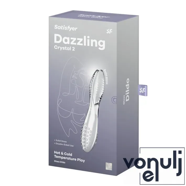 Nonfiguratív dildó Satisfyer Dazzling Crystal 2 transparent - üveg, vízálló