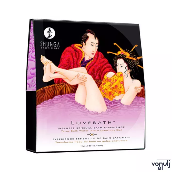 SHUNGA fürdőgél Love Bath Sensual Lotus 650 g - lótusz illattal