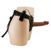 Strapon vibrátor hámmal Pretty love Stark Harness Briefs Brown - 17,5 cm dildóval
