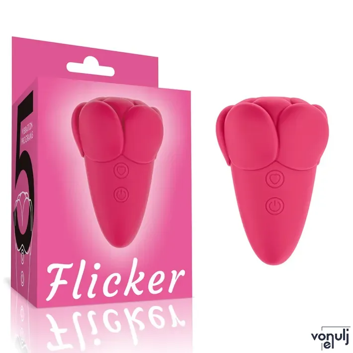 Rezgő csiklóizgató Lovetoy Flicker Rose Red - akkumulátoros,vízálló