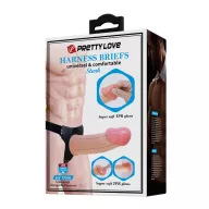 Strapon dildó hámmal Pretty love Stark Harness Briefs Flesh - 17,5 cm dildóval