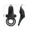 PRETTY LOVE péniszgyűrű Vibrant Penis Ring Black - fekete színben, vibrációs funkcióval, csiklóizgatóval, vízálló, elemes