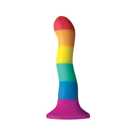 NS NOVELTIES nonfiguratív dildó Colours Pride Edition 6" Wave Dildo Rainbow - szilikon,szivárvány színű,hullámos felületű,letapasztható,vízálló,15cm