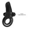 PRETTY LOVE péniszgyűrű Vibrant Penis Ring Black - fekete színben, vibrációs funkcióval, csiklóizgatóval, vízálló, elemes