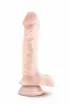 MR. SKIN élethű dildó 8" COCK 1 - közepes méretű, rugalmas, strap-on, herékkel, letapasztható, PVC, (20 cm)